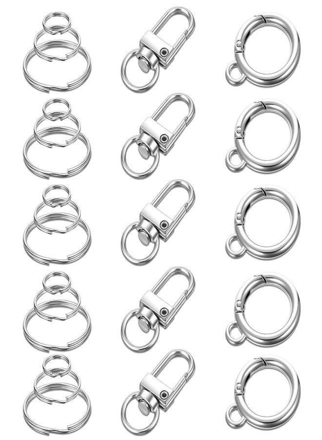 Sibba 20Pcs Dog Tag Clips Quick Clips Rings Tag Holder for Collar Id Tags Charms Pet Dog Cat, Attachment Clip for Pets, Silver - Image 1